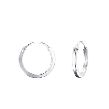 14mm Round - 925 Sterling Silver Hoop Earrings SD22686