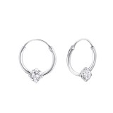 12mm Round - 925 Sterling Silver Hoop Earrings SD23463