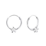 12mm Star - 925 Sterling Silver Hoop Earrings SD23564