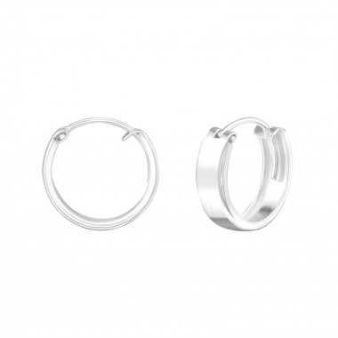 14mm Round - 925 Sterling Silver Hoop Earrings SD24343