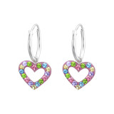 Heart - 925 Sterling Silver Hoop Earrings SD24993