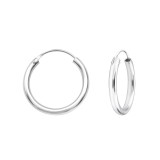 25mm Round - 925 Sterling Silver Hoop Earrings SD25015