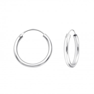 25mm Round - 925 Sterling Silver Hoop Earrings SD25015