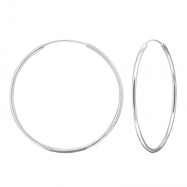 60mm endless - 925 Sterling Silver Hoop Earrings SD274