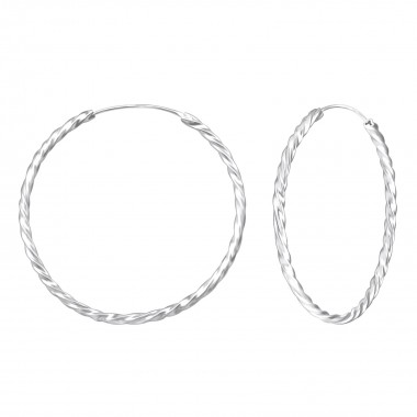 40mm endless - 925 Sterling Silver Hoop Earrings SD276