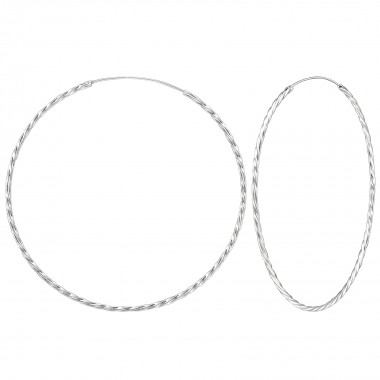 80mm endless - 925 Sterling Silver Hoop Earrings SD278