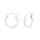 French Lock 15Mm - 925 Sterling Silver Hoop Earrings SD30326