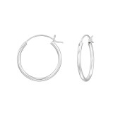 French Lock 25Mm - 925 Sterling Silver Hoop Earrings SD30333