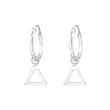 Triangle - 925 Sterling Silver Hoop Earrings SD31265