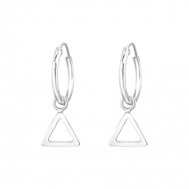 Triangle - 925 Sterling Silver Hoop Earrings SD31265