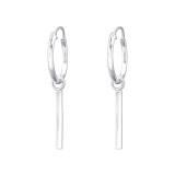 Bar - 925 Sterling Silver Hoop Earrings SD31274