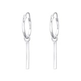 Bar - 925 Sterling Silver Hoop Earrings SD31274