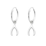 Wishbone - 925 Sterling Silver Hoop Earrings SD31276