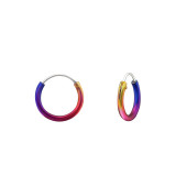 Rainbow 10mm - 925 Sterling Silver Hoop Earrings SD31425
