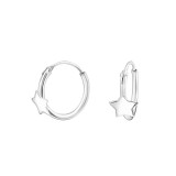 Star - 925 Sterling Silver Hoop Earrings SD31916