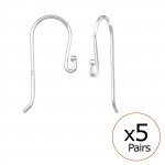 Fish Hook - 925 Sterling Silver Hoop Earrings SD32671