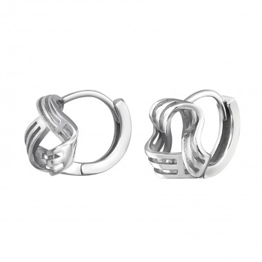 Knot Huggies - 925 Sterling Silver Hoop Earrings SD34438