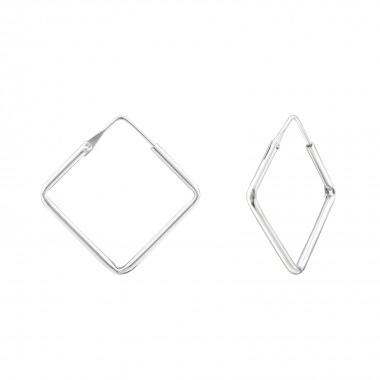Square - 925 Sterling Silver Hoop Earrings SD34863