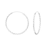 30mm Twisted - 925 Sterling Silver Hoop Earrings SD35682