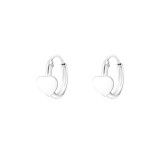 Heart - 925 Sterling Silver Hoop Earrings SD36655