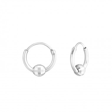 Round - 925 Sterling Silver Hoop Earrings SD37597