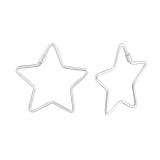 Star - 925 Sterling Silver Hoop Earrings SD37844