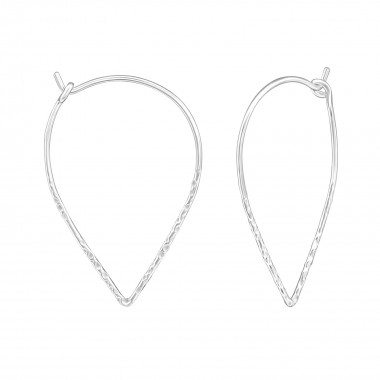 Geometric - 925 Sterling Silver Hoop Earrings SD38590