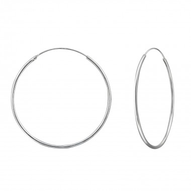 40mm - 925 Sterling Silver Hoop Earrings SD39074