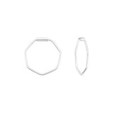 Geometric - 925 Sterling Silver Hoop Earrings SD39123
