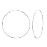 50mm - 925 Sterling Silver Hoop Earrings SD39196
