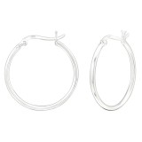 30mm - 925 Sterling Silver Hoop Earrings SD39917