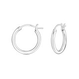16mm Simple - 925 Sterling Silver Hoop Earrings SD4033