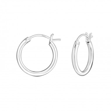 16mm Simple - 925 Sterling Silver Hoop Earrings SD4033