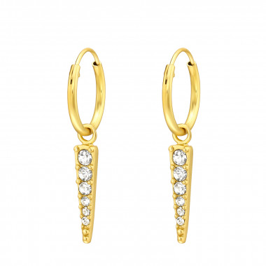 Cone - 925 Sterling Silver Hoop Earrings SD40716