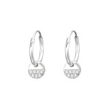 Disk - 925 Sterling Silver Hoop Earrings SD41267