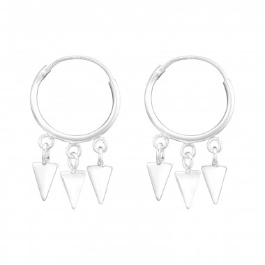 Hanging Triangles - 925 Sterling Silver Hoop Earrings SD41474