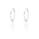 Lightning Bolt - 925 Sterling Silver Hoop Earrings SD42218