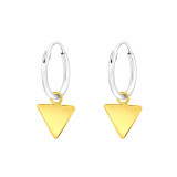 Hanging Triangle - 925 Sterling Silver Hoop Earrings SD42384