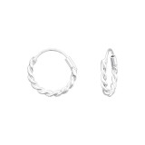 12mm - 925 Sterling Silver Hoop Earrings SD42499