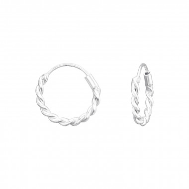 12mm - 925 Sterling Silver Hoop Earrings SD42499