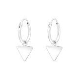 Hanging Triangle - 925 Sterling Silver Hoop Earrings SD42589