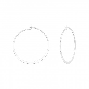 25mm - 925 Sterling Silver Hoop Earrings SD43220