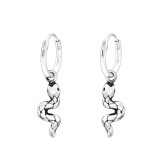 Hanging Snake - 925 Sterling Silver Hoop Earrings SD43228