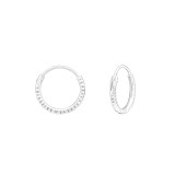 Diamond Cut 10mm - 925 Sterling Silver Hoop Earrings SD43254