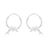 Dolphin - 925 Sterling Silver Hoop Earrings SD43338