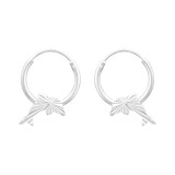 Dolphin - 925 Sterling Silver Hoop Earrings SD43338