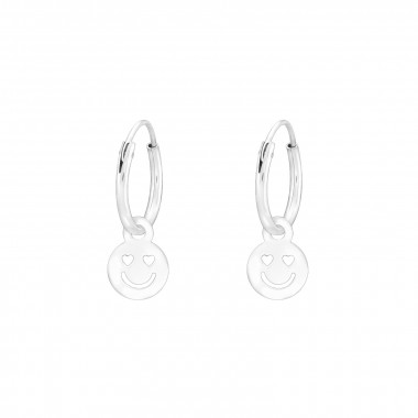 Love Emoji - 925 Sterling Silver Hoop Earrings SD43455