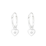 Heart - 925 Sterling Silver Hoop Earrings SD43839