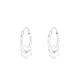 Flower - 925 Sterling Silver Hoop Earrings SD43904