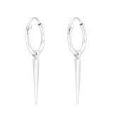 Needle - 925 Sterling Silver Hoop Earrings SD44248